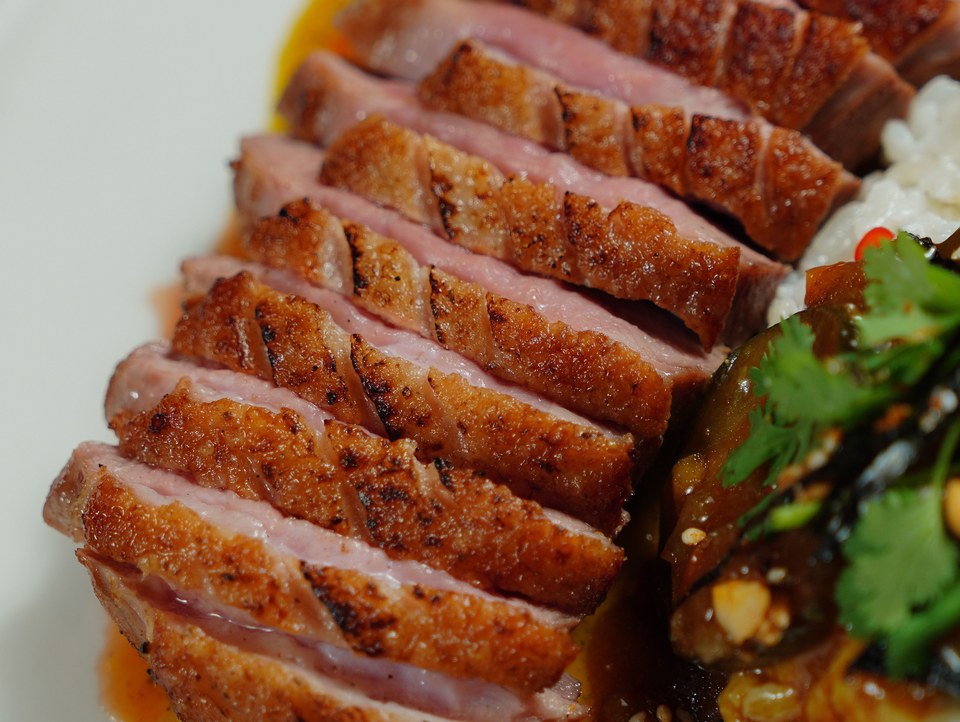 Roast duck noodle dish from China Bistro